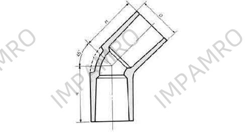 ELBOW PVC 45DEG, FOR WATER SUPPLY SIZE 13