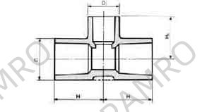TEE PVC FOR WATER SUPPLY, SIZE 100X75