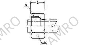 NUT FOR STEEL COMPRESSION, FITTING 42.7MM 250KG