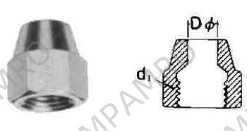 NUT FLARED BRASS, 5/8" X UNF7/8 14THREAD