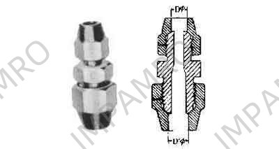 UNION COUPLING REDUCING FLARED, BRASS 6MMX1/2"