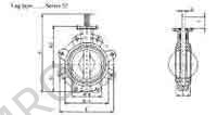 VALVE BUTTERFLY CAST IRON DIN, LUG TYPE #52 PN16 350MM