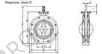 VALVE BUTTERFLY CAST IRON DIN, FLANGED TYPE #55 PN16 150MM