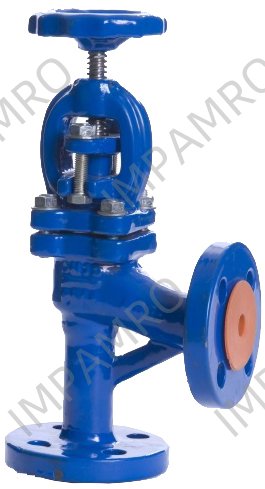 ANGLE VALVE SCREW DOWN CHECK, CAST IRON FLANGED PN16 DN40