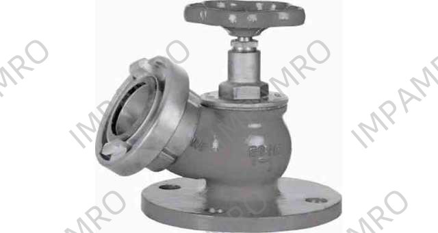 FIRE/DECKWASH VALVE DIN 30DEG., COPPER ALLOY PN16 #907 80MM