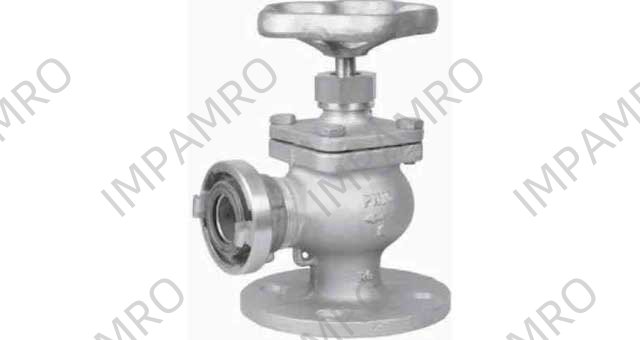 FIRE/DECKWASH VALVE DIN BRONZE, FLANGE & STORZ ANGLE #912 65MM