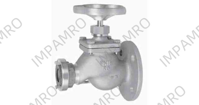 FIRE/DECKWASH VALVE DIN BRONZE, FLANGE & STORZ #911 50MM