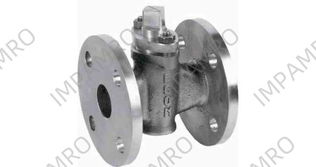 PLUG VALVE DIN BRONZE FLANGED, PN10 2-WAY #14 DN 15