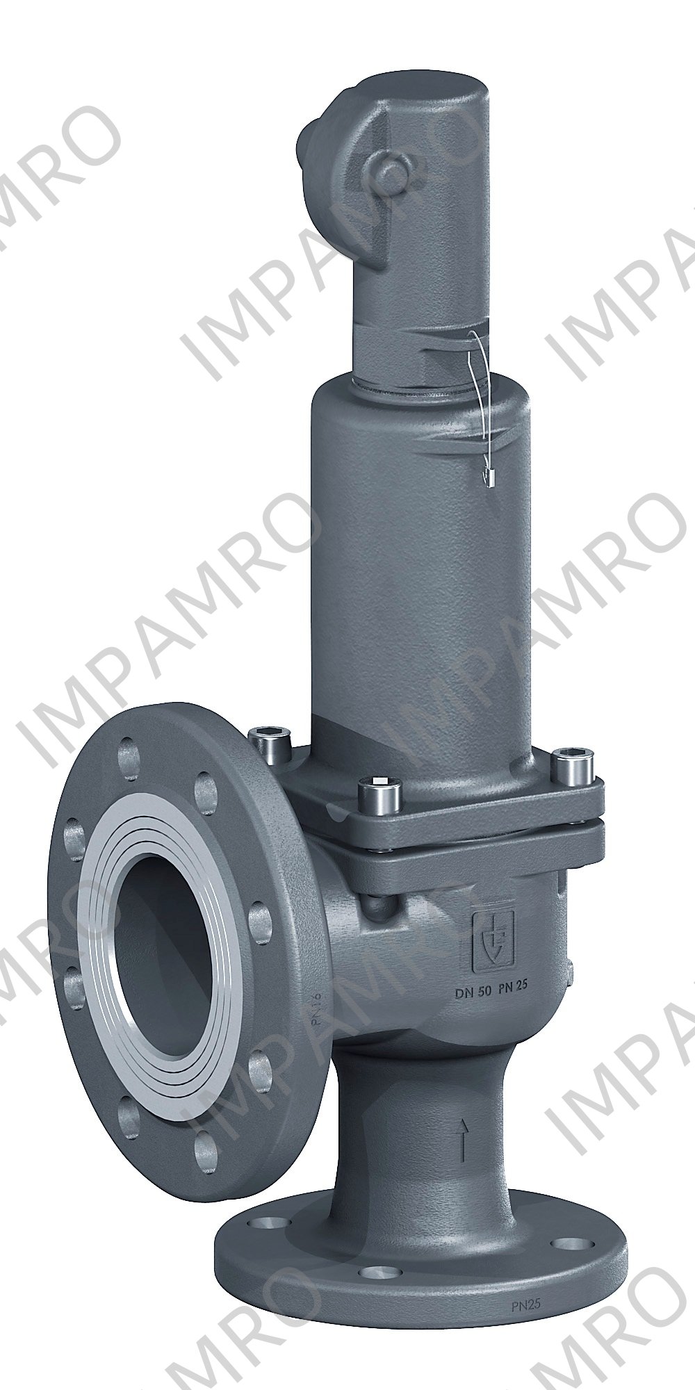 VALVE SAFETY C-IRON DIN352BGFL, W/BELLOW G/T W/LVR PN40 DN50
