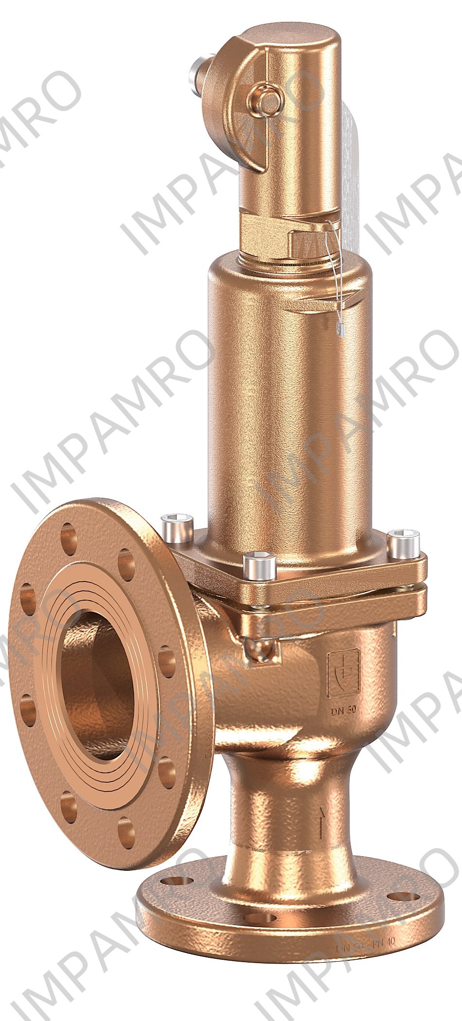 VALVE SAFETY GUNMETAL #852TGFL, DIN GASTIGHT W/LEVER PN40 DN40