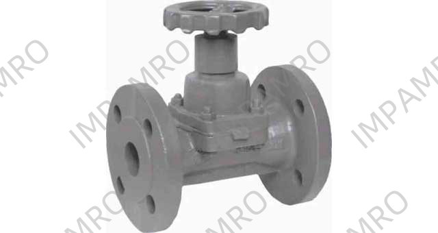 DIAPHRAM VALVE DIN C/IRON PN10, FULL BORE NO LINING 5651 200MM