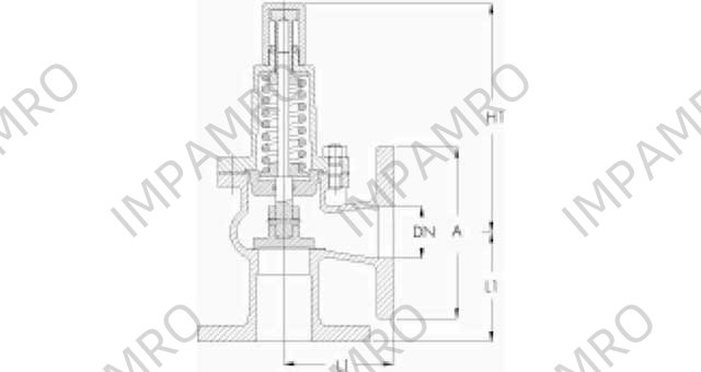 OVER FLOW VALVE DIN BRONZE, FLANGED END ANGLE #524 DN 40