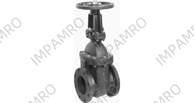 GATE VALVE ANSI 125 CAST IRON, BRONZE TRIM FLANGED #1800 12"