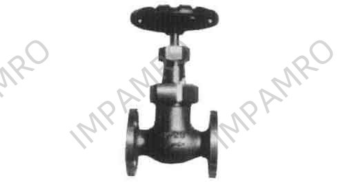 GLOBE VALVE S/D CHECK BRONZE, FL'GED U-BONNET F7411 5KG-40MM