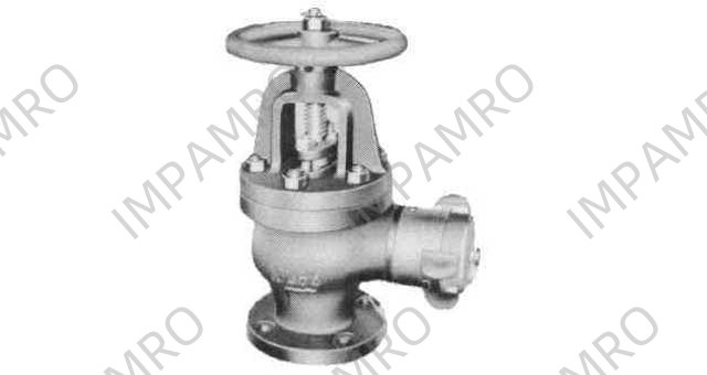 ANGLE HOSE VALVE CAST-IRON, FLANGE&COUPLING F7333 5KG-50MM