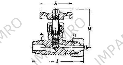 NEEDLE VALVE STRAIGHT BRASS, W/RING NUT&MALE END 12X1/2
