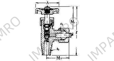 NEEDLE VALVE ANGLE BRASS WITH, NUT(OUTLET)&MALE(INLET) 12X1/2