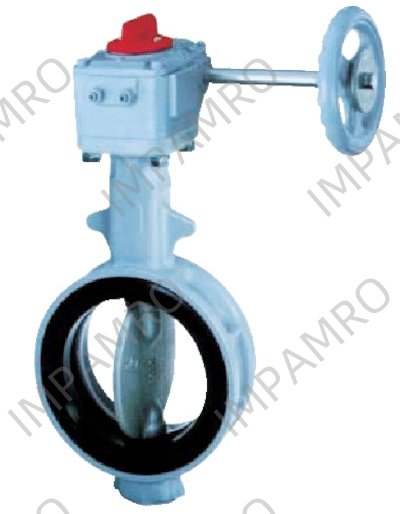 BUTTERFLY VALVE WAFER TYPE, W/WORM GEAR 6"