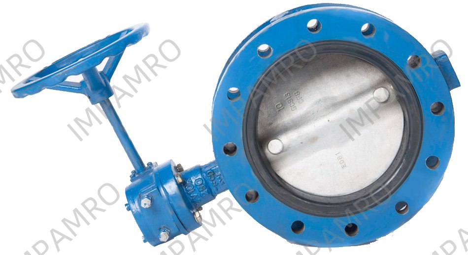 BUTTERFLY VALVE DOUBLE FLANGED, W/GEAR N.CAST IRON 5KG 65MM