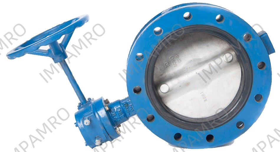 BUTTERFLY VALVE DOUBLE FLANGED, W/GEAR N.CAST IRON 10KG 150MM