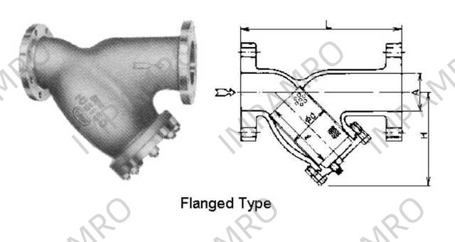 Y-STRAINER BRONZE FLANGED-END, 10KG-50A