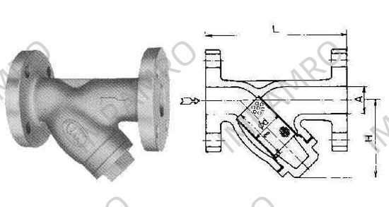 Y-STRAINER CAST-IRON, FLANGED-END 10KG-200A