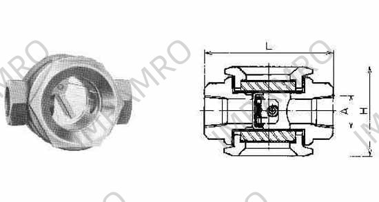 SIGHT FLOW INDICATOR CAST IRON, FLAPPER TYPE SCREWED 20A