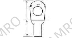 TERMINAL LUG NON-INSULATED, ROUND HEAD 14MM2 HOLE DIA 8MM