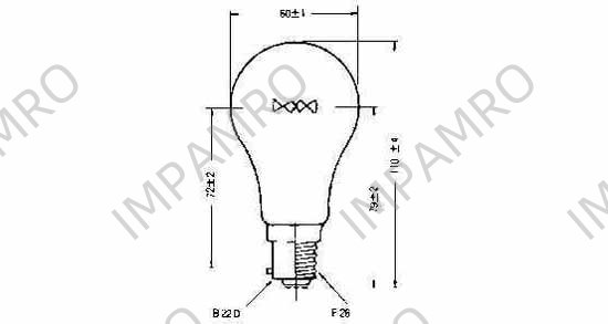 LAMP NAVIGATION B-22, 220V 60W