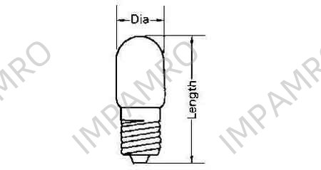 LAMP PILOT TUBULAR CLEAR E-10, 18V 0.11A 10X28MM