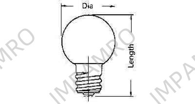 LAMP PILOT GLOBULAR CLEAR E-12, 220V 5W 19X35MM
