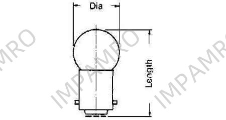 LAMP PILOT GLOBULAR CLEAR, BA-9S 6.3V 1W 11X23.5MM