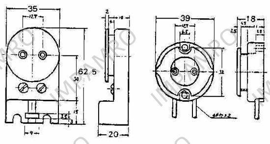 FL-LAMP HOLDER SUPPORT-TYPE, PHENOL RESIN 250V 1A 39MM-WIDE