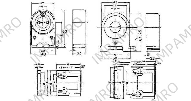 FL-LAMP HOLDER TURRET-TYPE, PHENOL RESIN 300V 1A 40MM-WIDE