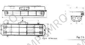 FL CEILING LIGHT WATERTIGHT, W/GUARD AC220V KGW402 40WX2