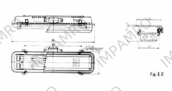 FL CEILING LIGHT WATERTIGHT, W/GLOBE AC220V KEW402 40WX2