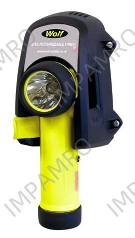 TORCH SAFETY WOLF RECHARGEABLE, ANGLE R-55 ATEX ZONE-0 LED