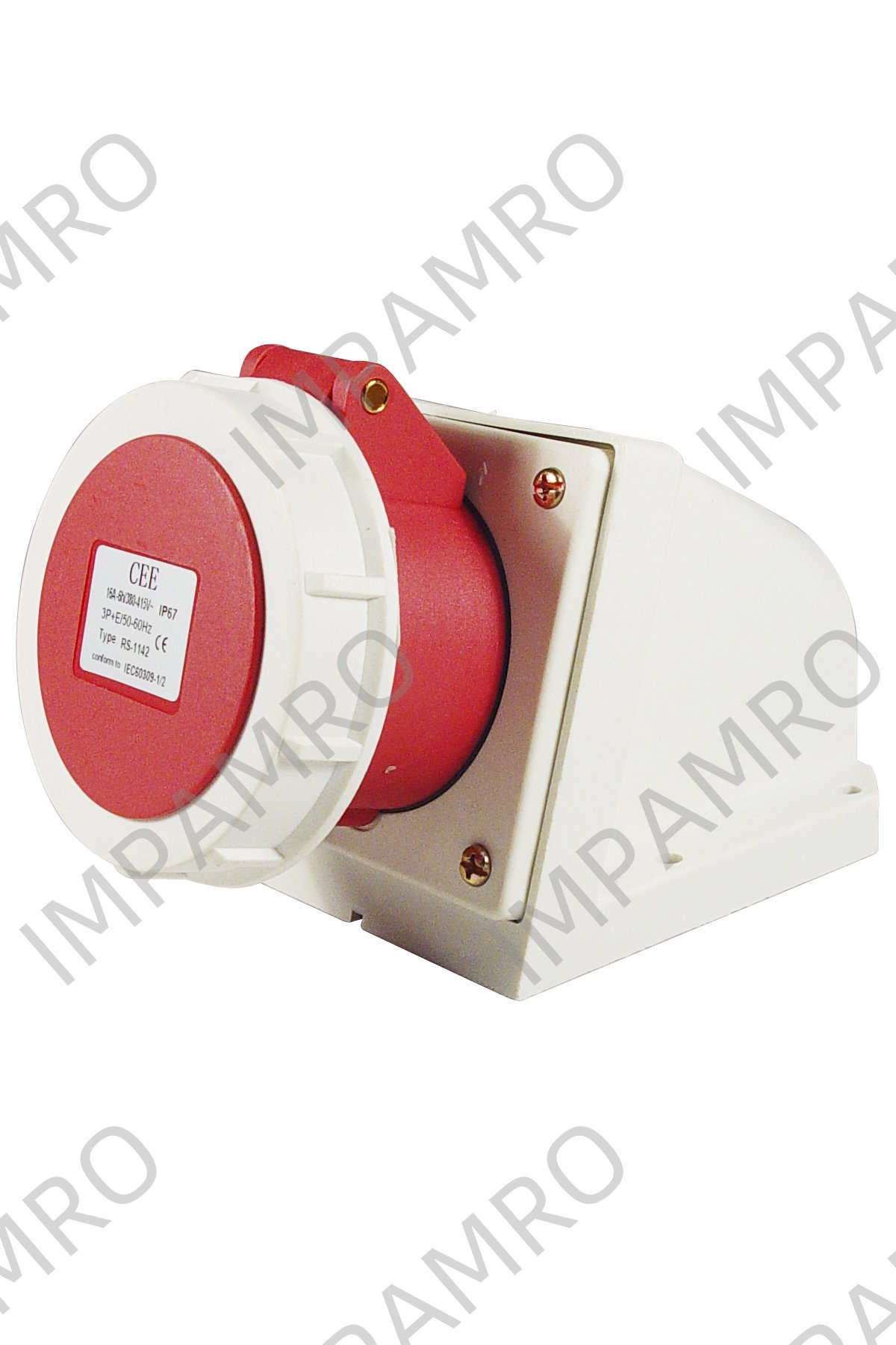 RECEPTACLE CEE AC380V RED 5P, 32AMP 6H IP44