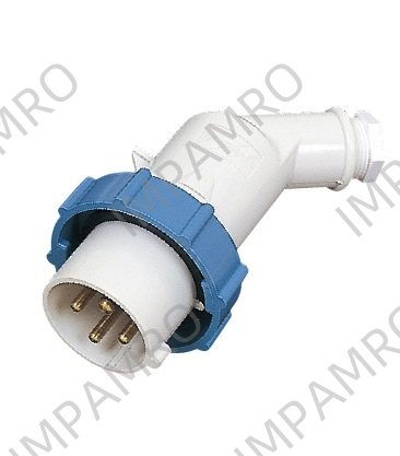 PLUG OFFSET WATERTIGHT IEC, 3P+E AC200-250V BLUE PI2-3B
