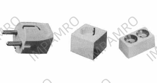 PLUG & SINGLE RECEPTACLE, 2-ROUND PIN SIEMENS NWT