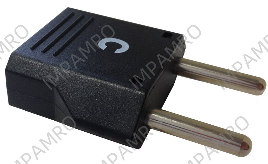 ADAPTOR 2-ROUND PIN (C) PLUG &, 2 PIN (A/B/SE) RECEPTACLE