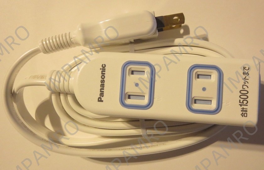 RECEPTACLE 4WAYS USA/JAPANESE, PLUG 2 FLAT PINS W/3MTR CORD