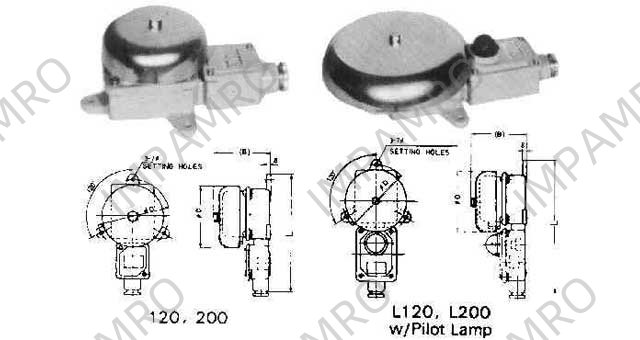 BELL ALARM WATER TIGHT, TYPE#L120 W/PILOT LAMP DC22V