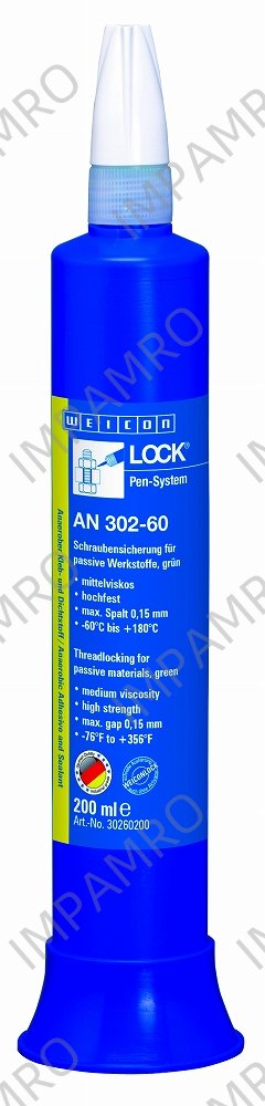 ADHESIVE ANAEROBIC THREADLOCK, WEICON AN302-60 200ML