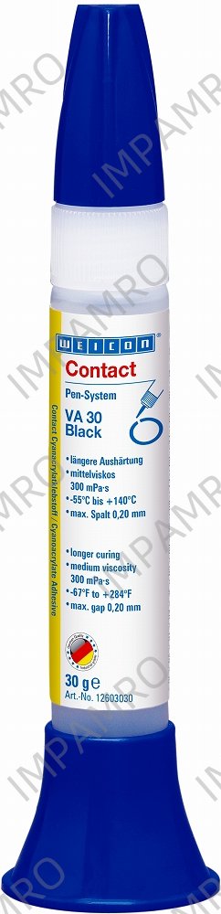 ADHESIVE CONTACT CYANOACRYLATE, WEICON VA 30 BLACK 30GRM