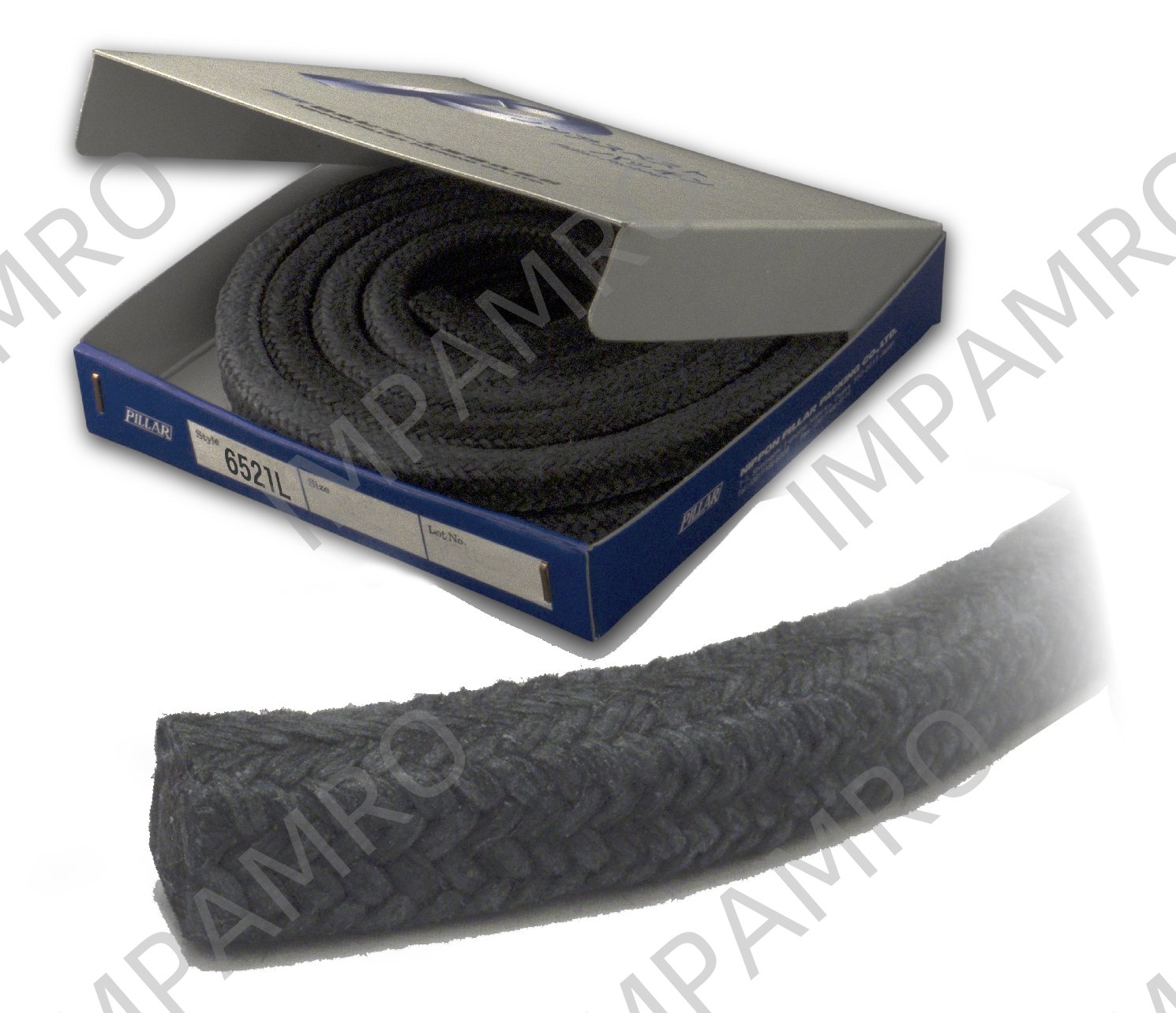 PACKING CARBONIZED FIBER BRAID, PILLAR NO.6521L 8MMX3MTR