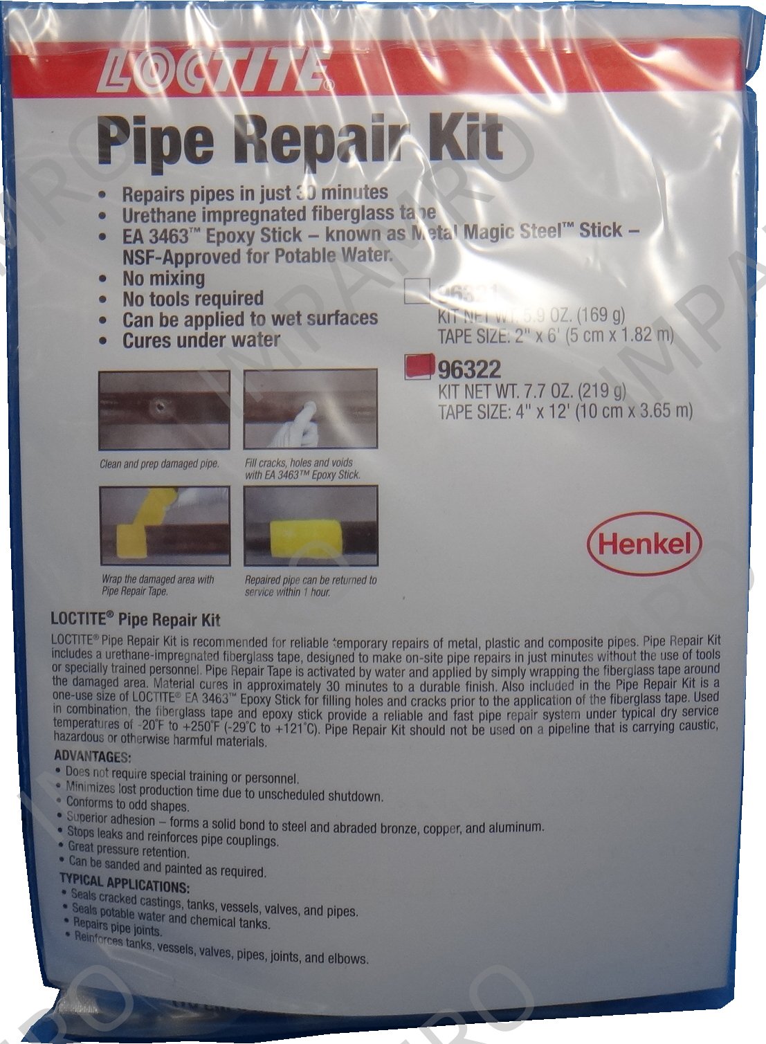 812173 PIPE REPAIR KIT LOCTITE 5070, TAPE SIZE W50MMXL1800MM