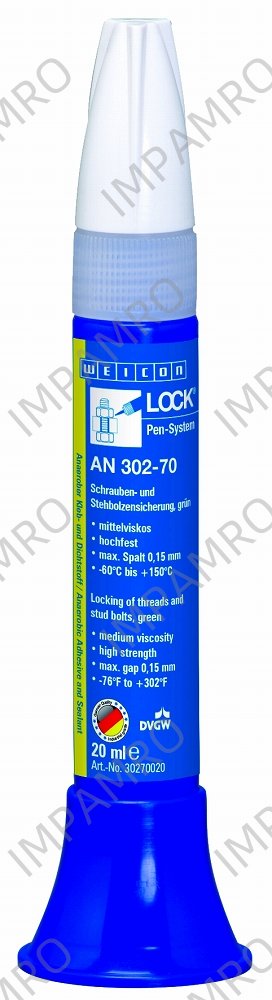 812915 ADHESIVE THREAD LOCKING MEDIUM, VISCOSITY WEICON AN302-70 20ML