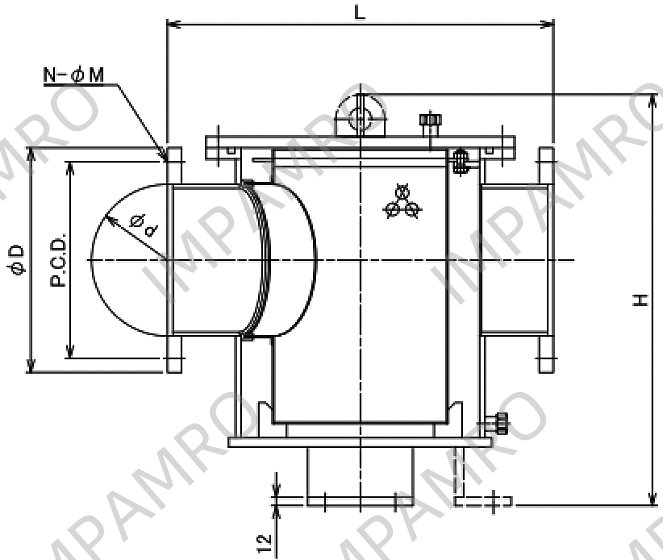 WATER FILTER CAN CASTING STEEL, NOM DIA 450MM FLANGE DIA 605MM