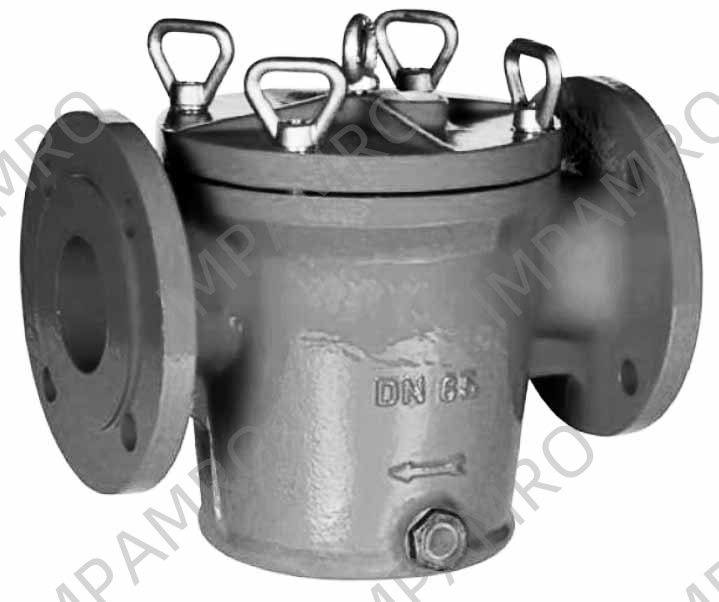MUD BOX DIN CAST IRON BASKET, FLANGED PN10 #1187 100MM